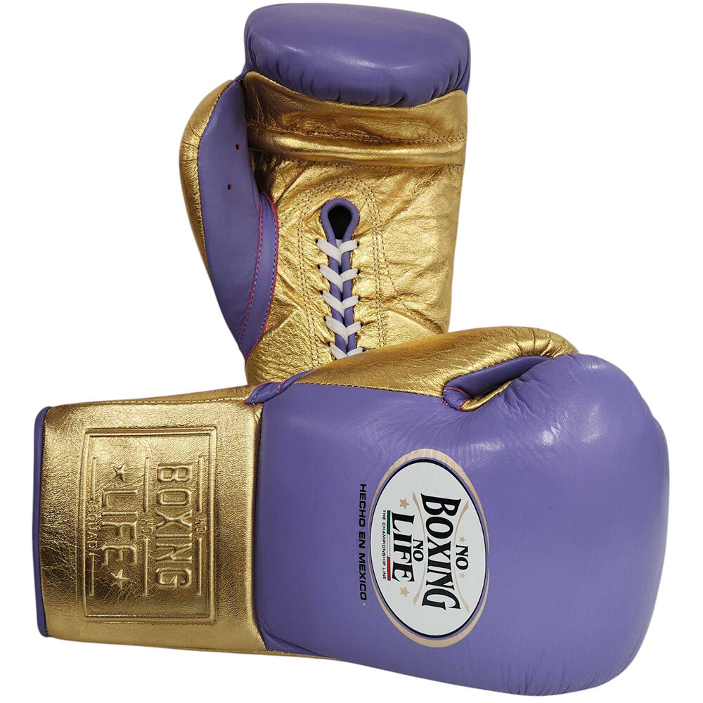 No Boxing No Life Championship Line Purple/Gold Boxing Gloves at