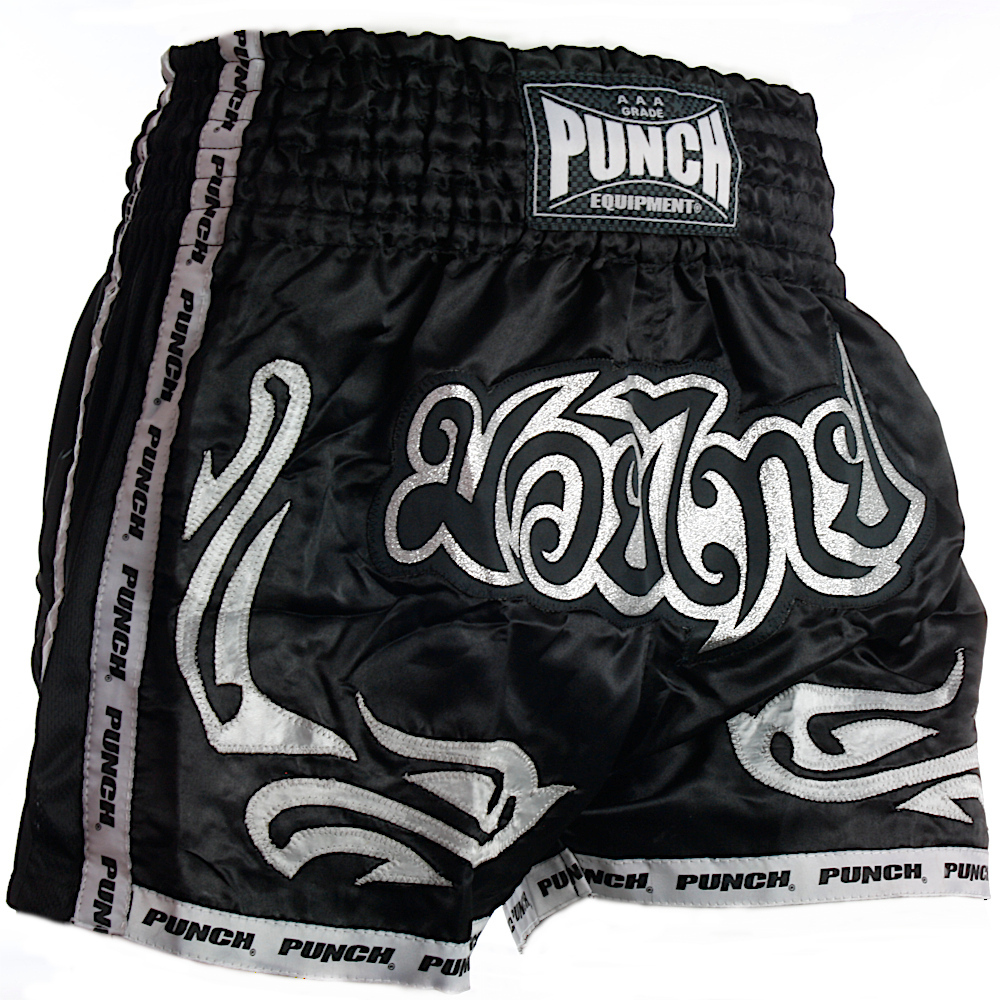 Punch Contender Black Muay Thai Training Shorts at FightHQ