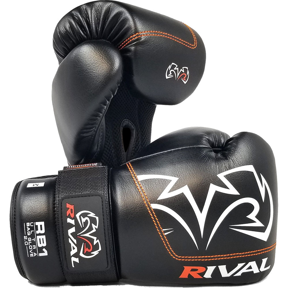 Rival RB1 Ultra 2.0 Black Boxing Bag Gloves at FightHQ