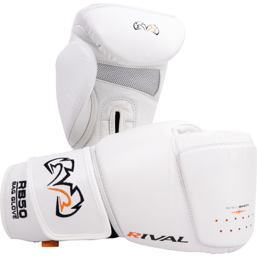 RIVAL RB50 バッググローブ ホワイト Rival RB50 White Intelli-Shock Compact Bag Gloves at FightHQ
