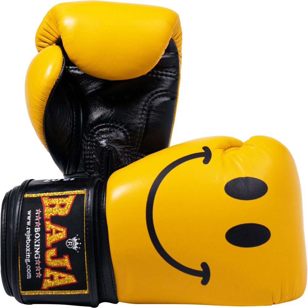 Raja Boxing Smile Leather Boxing Gloves at FightHQ