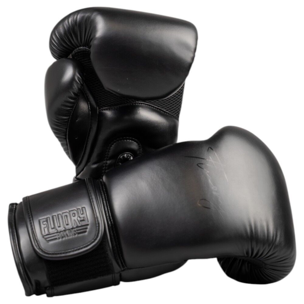Fluory Black Boxing Gloves at FightHQ