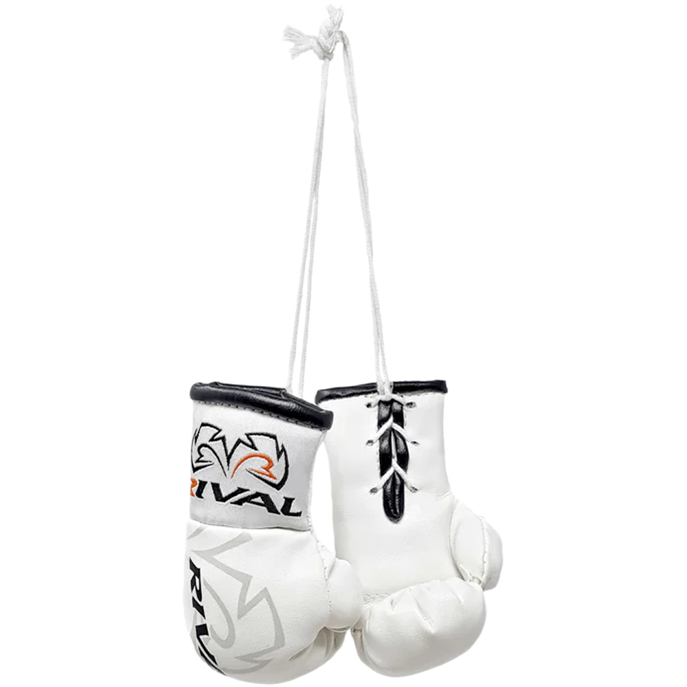 Rival Mini Rear View Mirror White Boxing Gloves at FightHQ
