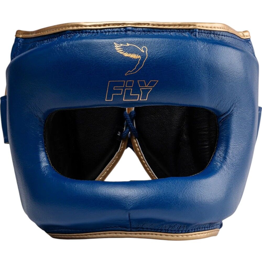 Fly Boxing Superbar X Blue/Gold Head Gear at FightHQ