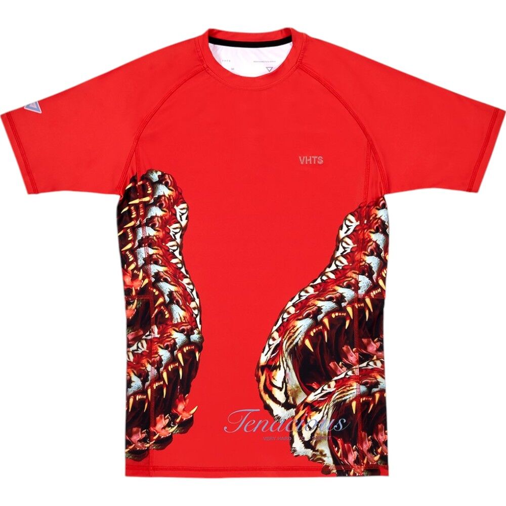 Vht's Rash Guard VHTS Trippy Tiger Series Tenacious Red Rash Guard at FightHQ