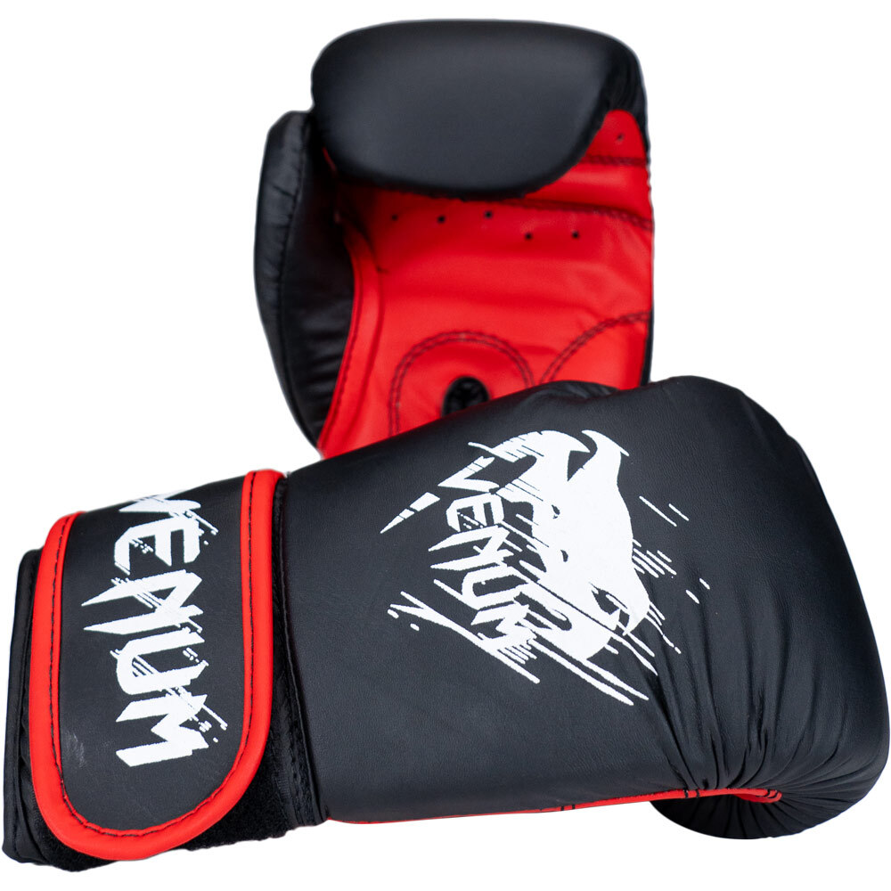 Venum Contender Black/Red Kids Boxing Gloves at FightHQ