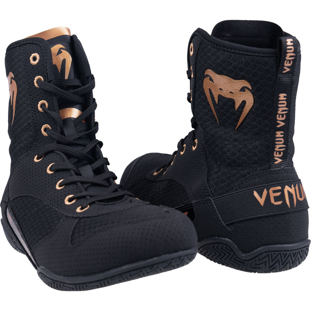 NEW Venum Elite Black/Bronze Boxing Shoes - Picture 7 of 30