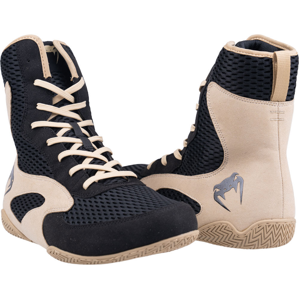 Venum Contender Black/Sand Boxing Shoes at FightHQ
