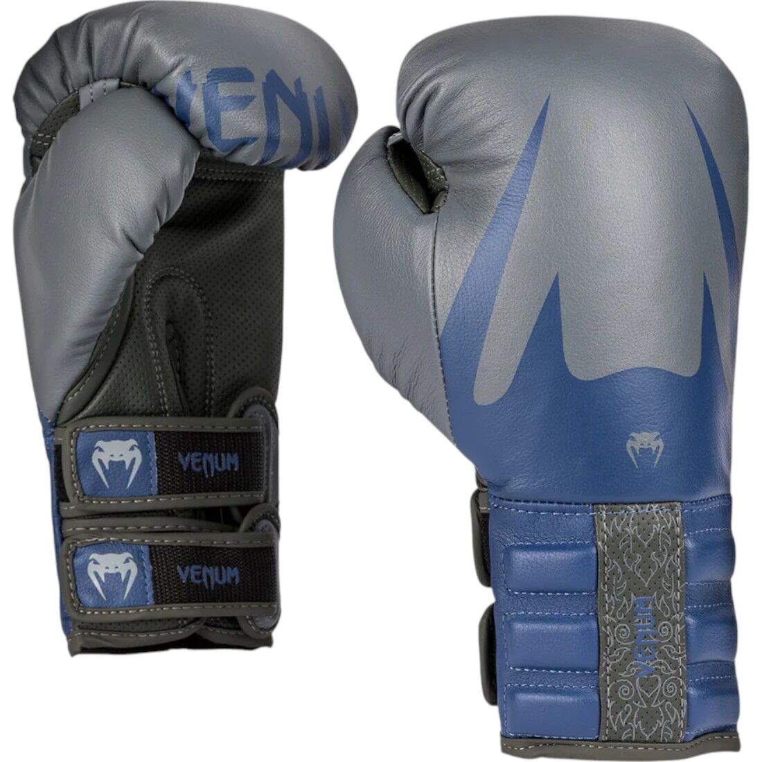 Venum Reverso Storm Grey/Royal Blue Boxing Gloves at FightHQ