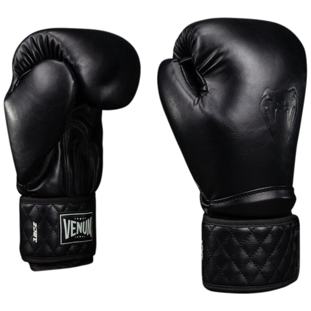 Venum Impact Classic Shiny Black Boxing Gloves at FightHQ