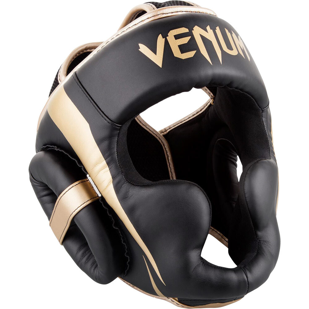 Venum Elite Black/Gold Standup Shin Guards at FightHQ