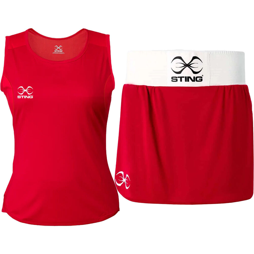 Sting Mettle Red Womens Boxing Singlet & Skort at FightHQ