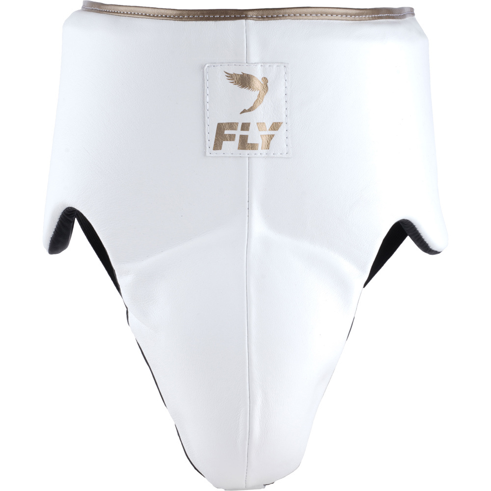 Fly Boxing Wraith White/Matt Gold Groinguard at FightHQ