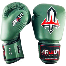 Arwut Fight Gear Army Green Velcro Leather Muay Thai Gloves