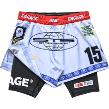 Engage Racer White 2-in-1 Hybrid Shorts