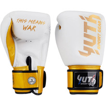 Yuth Gold Line White Muay Thai Gloves